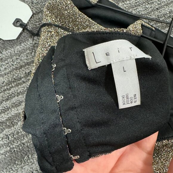 Leith metallic silver sparkle crop top bralette. - Picture 7 of 9